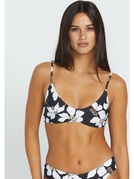 Volcom Bikini Top Μπουστάκι Floral Μαύρο Λευκό O1012501