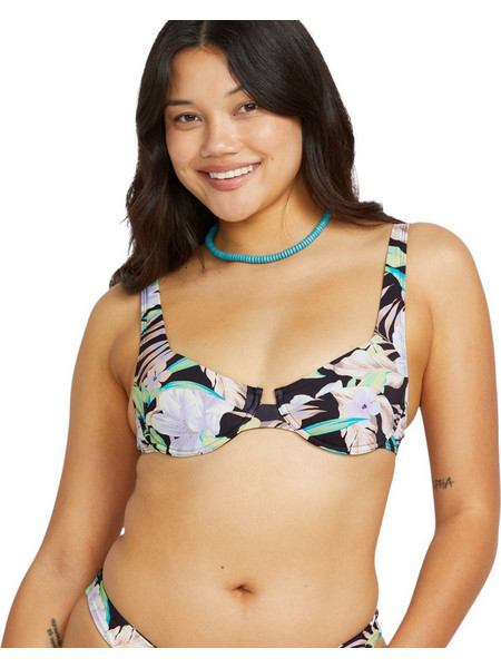 Billabong Bikini Top Floral Μαύρο Μπεζ Λιλά 24O151513-MUL