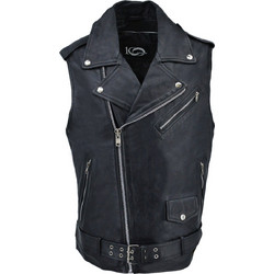 Leather 100 Αμάνικο Ανδρικό Μπουφάν Χειμωνιάτικο Δερμάτινο Μαύρο 37-M-MBVEST