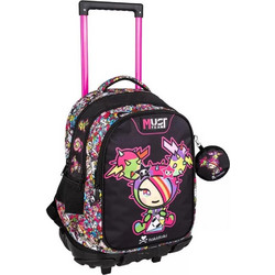 Must Tokidoki Cactus Σχολική Τσάντα Τρόλεϊ Δημοτικού Μαύρη 470333