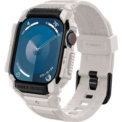 Spigen Rugged Armor Pro Θήκη Σιλικόνης με Λουράκι για Apple Watch 10 42mm Μπεζ