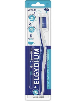 Elgydium 4 in 1 Medium Oδοντόβουρτσα Μπλε