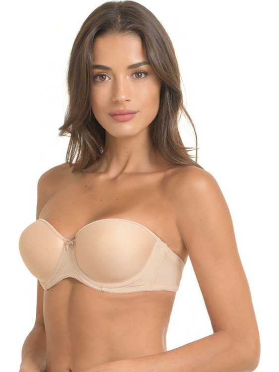 Miss Rosy Σουτιέν Strapless Push Up με Μπανέλα Μπεζ 979