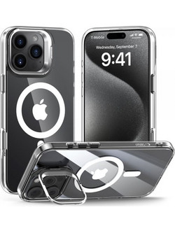 Tech-Protect MagStand Back Cover Clear/White (iPhone 16 Pro Max)