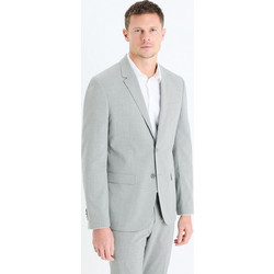 Celio Καλοκαιρινό Ανδρικό Σακάκι Υφασμάτινο με Στενή Εφαρμογή Γκρι BUAMAURY