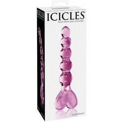 Pipedream Icicles No 43 Hand Blown Glass Πρωκτικές Μπίλιες 15cm Ροζ PD2943-00