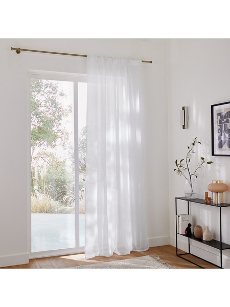 La Redoute Κουρτίνα Παραθύρου με Γάντζους 135x180 Aron 351119308 Λευκή