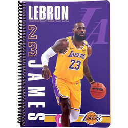 Back Me UP NBA James Σπιράλ Τετράδιο Ριγέ B5 70 Φύλλων 2 Θεμάτων Μωβ 378-08402