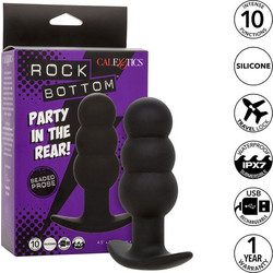 CalExotics Rock Bottom Beaded Πρωκτική Σφήνα Ασύρματη με Δόνηση 11.5cm Μαύρη D-241435