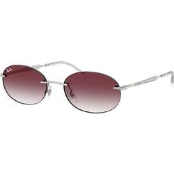Ray-Ban RB3767 0038H Ανδρικά Γυαλιά Ηλίου Στρογγυλά Μεταλλικά Ασημί με Καφέ Degradee Φακό