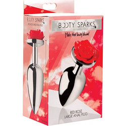 XR Brands Booty Sparks Rose Large Πρωκτική Σφήνα Ασημί Κόκκινη