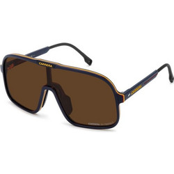Carrera CA11/S PJP/70 Ανδρικά Γυαλιά Ηλίου Oversized Κοκάλινα Μαύρα με Καφέ Φακό