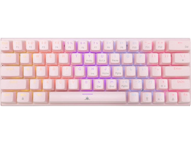 White Shark Wakizashi 2 Μηχανικό Gaming Πληκτρολόγιο 60% με Custom Blue Διακόπτες RGB Pink