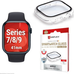 Displex Full Body Πλαστική Θήκη με Προστασία Οθόνης για Apple Watch 7 / 8 / 9 41mm Διαφανής