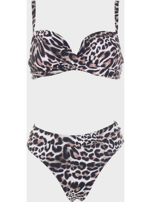 Gsecret Bikini Set Ψηλόμεσο Animal Print Καφέ SQ66973-34016
