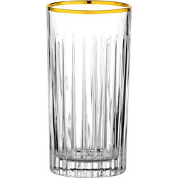 RCR Crystal Σετ Ποτήρια Νερού Γυάλινα Timeless Διαφανή Χρυσά 440ml 6τμχ 0803577