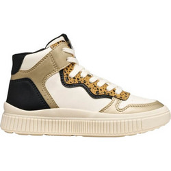 Geox Laquinny Παιδικά Sneakers Μποτάκια Μπεζ Χρυσά Μαύρα J56M3B054AJC1M2U
