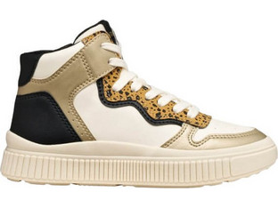 Geox Laquinny Παιδικά Sneakers Μποτάκια Μπεζ Χρυσά Μαύρα J56M3B054AJC1M2U