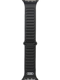 Audi Logo Genuine Λουράκι Δερμάτινο Black (Apple Watch 44 / 45 / 46 / 49mm)