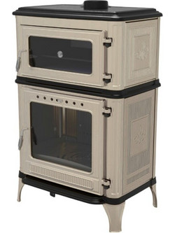 Thermozoff 8020 Μαντεμένια Ξυλόσομπα με Φούρνο 10.8kW Μπεζ