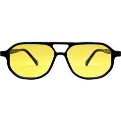 Aviator 24305 C1 Ανδρικά Γυαλιά Ηλίου Aviator Κοκάλινα Μαύρα με Κίτρινο Φακό