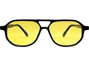 Aviator 24305 C1 Ανδρικά Γυαλιά Ηλίου Aviator Κοκάλινα Μαύρα με Κίτρινο Φακό