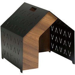 Vidar Σπιτάκι Σκύλου Μεταλλικό Μαύρο 50x50x50cm