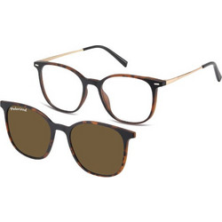 Sunoptic TRC-194A Ανδρικός Σκελετός Γυαλιών Οράσεως με Clip-On Κοκάλινος Μεταλλικός Χρυσός Καφέ