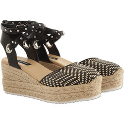 Nine West Adorep 2 Καλοκαιρινές Γυναικείες Πλατφόρμες Κλειστές Ψηλές Μαύρες Εκρού