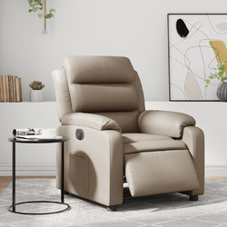 vidaXL Πολυθρόνα Relax με Υποπόδιο Ανακλινόμενη Δερματίνη Εκρού 3205034