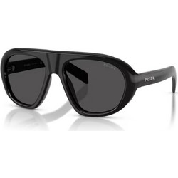 Prada PRC05S 16K08Z Ανδρικά Γυαλιά Ηλίου Μάσκα Κοκάλινα Μαύρα με Μαύρο Φακό