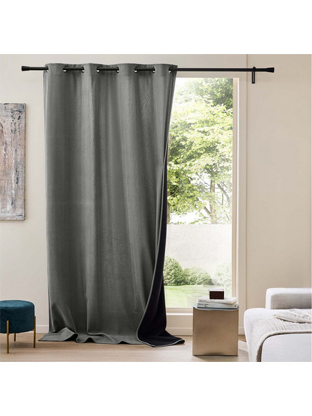 Douceur d'interieur Κουρτίνα Συσκότισης Παραθύρου Βελουτέ με Τρουκς 140x260 Madison 1612800 Anthracite