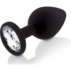 Kinksters Jewlerly Silicone Small Πρωκτική Σφήνα Diamond Plug 7.3cm Μαύρη