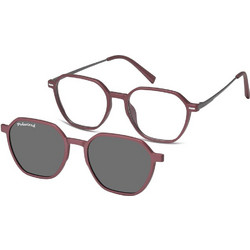 Sunoptic TRC300C Ανδρικός Σκελετός Γυαλιών Οράσεως με Clip-On Μεταλλικός Καφέ