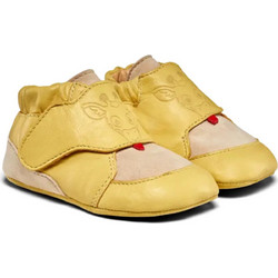 Affenzahn Crawly Καμηλοπάρδαλη Βρεφικά Slip Ons Αγκαλιάς Κίτρινα