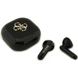 Guess 4G Metal Logo Black Ακουστικά Bluetooth Earbud Ανθεκτικά στο Νερό