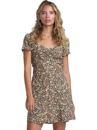 RVCA Mini Καλοκαιρινό Καθημερινό Φόρεμα Floral Μεταξωτό Μπεζ 23B131504-CAC