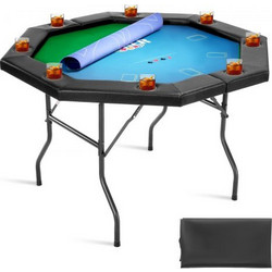 Vevor Τραπέζι Poker 8 Ατόμων με Ποτηροθήκες 132x132x76cm SUS-4848HV