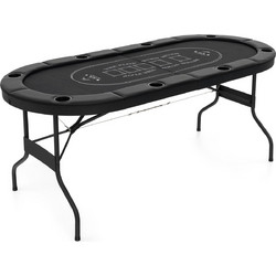 Costway Τραπέζι Poker 8 Ατόμων με Ποτηροθήκες 182x82x75cm NP11878DK