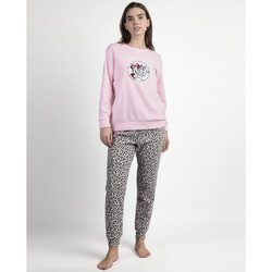 Admas Σετ Γυναικείες Πιτζάμες Χειμωνιάτικες Fleece Ροζ Μπεζ 63673