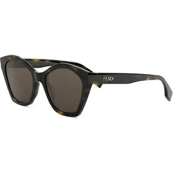 Fendi FE40175I 52E Γυναικεία Γυαλιά Ηλίου Πεταλούδα Κοκάλινα Καφέ με Μαύρο Φακό