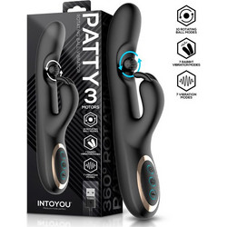 IntoYou Patty 3 Vibrator Δονητής Rabbit Μαύρος