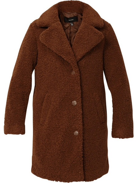 Vero Moda Γυναικείο Ημίπαλτο Μπουκλέ Καφέ 10289938
