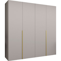 PoliHome Τετράφυλλη Ντουλάπα Ρούχων Alicante Μπεζ 200x52x202cm 163055479