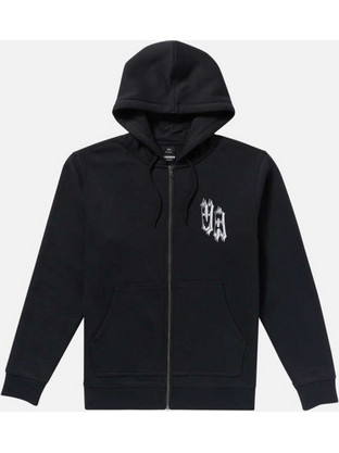 RVCA Ανδρική Ζακέτα Φούτερ με Κουκούλα και Φερμουάρ Μαύρη AP23A483507