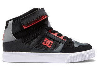 DC Pure Παιδικά Sneakers Μποτάκια Μαύρα Ανθρακί Κόκκινα ADBS300324-XKRK