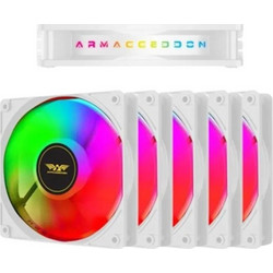 Armaggeddon Chroma 3000 Case Fan 120mm ARGB με Σύνδεση 3-Pin 4-Pin Molex 5τμχ White