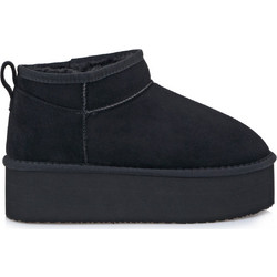 Exe Γυναικεία Μποτάκια Πλατφόρμα Suede Μαύρα V303R2713004