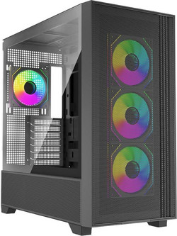 Xilence Flux Black Gaming Midi Tower Κουτί Υπολογιστή RGB με Πλαϊνό Παράθυρο