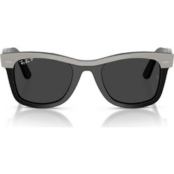 Ray-Ban RB2240 144248 Ανδρικά Γυαλιά Ηλίου Τετράγωνα Κοκάλινα Άσπρο Μαύρο με Μαύρο Φακό